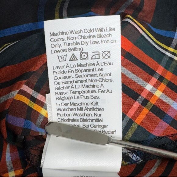 J. Crew Smocked Puff Sleeve Cotton Poplin Top in Stewart Plaid Holiday - 2X - Picture 12 of 13